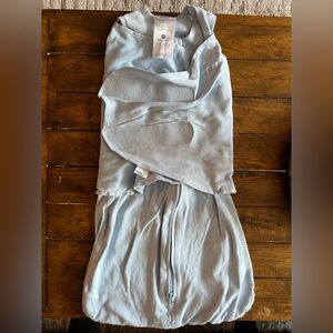 HALO SleepSack Swaddle (Cotton, Small 3-6M, light blue)